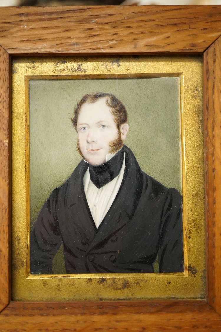 Regency School, Portrait miniature of a gentleman wearing a frock coat, watercolour on ivory, 9 x 6.5cm CITES Submission reference 37V1W8RJ